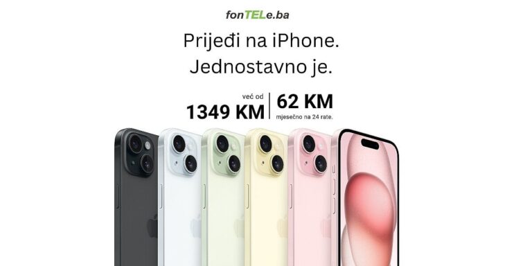 iPhone 15 128GB dostupan po cijeni od 1.349 KM iPhone 15 128GB dostupan po cijeni od 1.349 KM