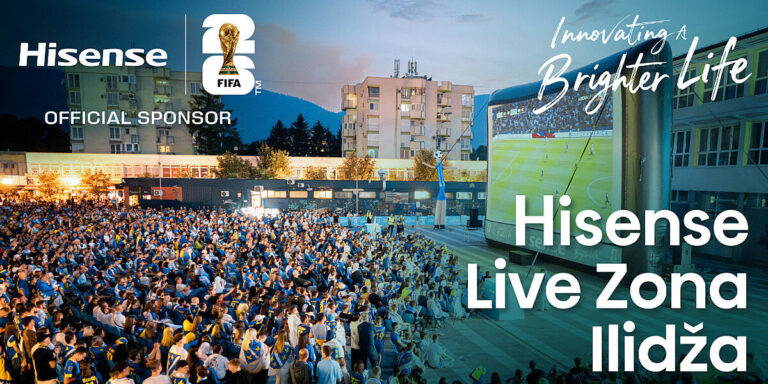 Hisense poziva navijače na veliko finale FIFA Svjetskog prvenstva 2026 u LIVE Zonu Ilidža Hisense poziva navijače na veliko finale FIFA Svjetskog prvenstva 2026 u LIVE Zonu Ilidža