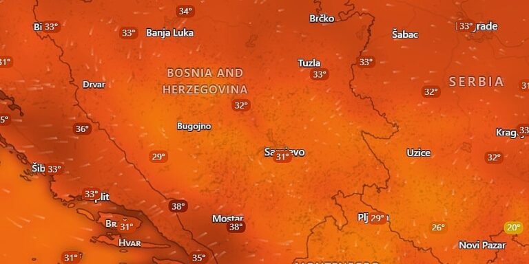 Toplotni val uzrokuje velike probleme u BiH, početak augusta najtopliji od 2017. godine Toplotni val uzrokuje velike probleme u BiH, početak augusta najtopliji od 2017. godine