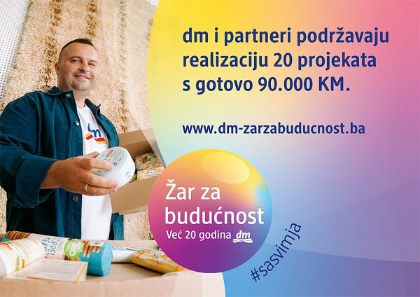 Žar za budućnost: dm i partneri izdvajaju gotovo 90.000 KM za 20 projekata u BiH Žar za budućnost: dm i partneri izdvajaju gotovo 90.000 KM za 20 projekata u BiH